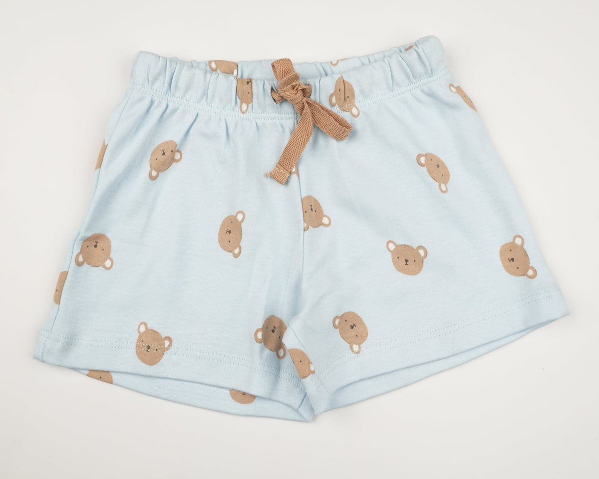 Blue Teddy Shorts Set