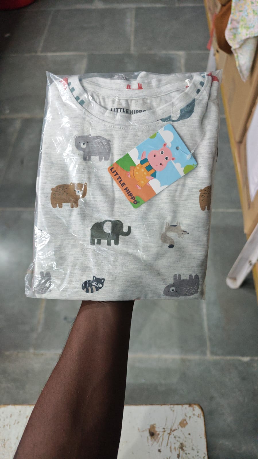 Grey Animals Shorts Set