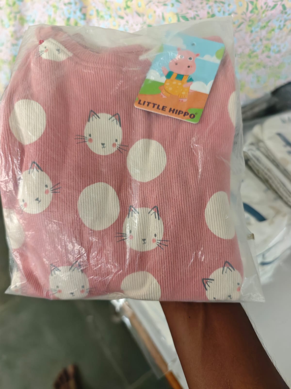 Pink Cat Shorts Set