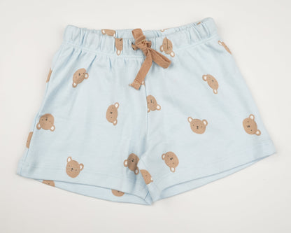 Blue Teddy Shorts Set
