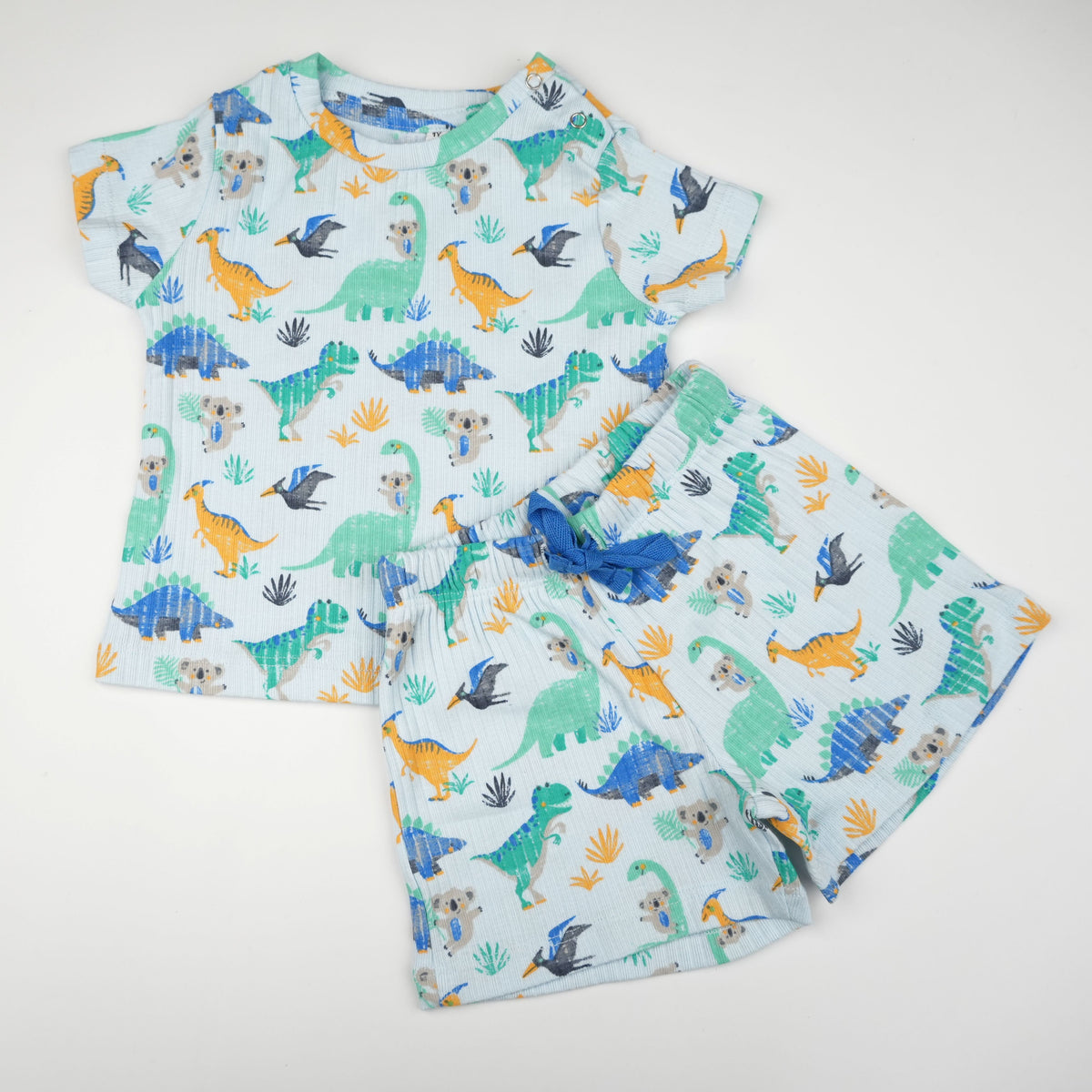 Dino Lt. Blue Shorts Set