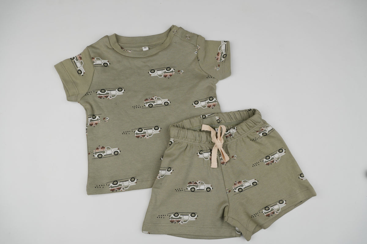 Vintage Car Shorts Set