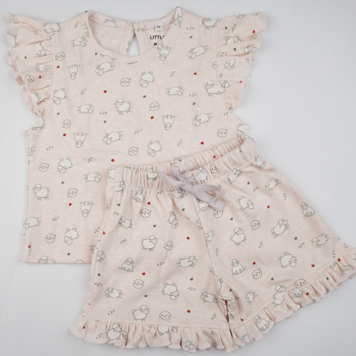 Pink Sheep Shorts Set