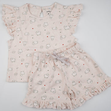 Pink Sheep Shorts Set