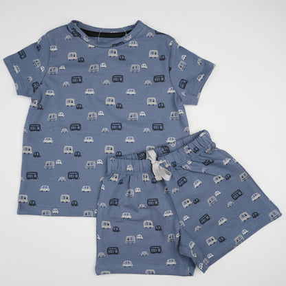 Navy Bus shorts set