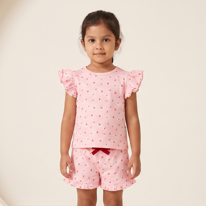 Cherry Ruffle Sleeve