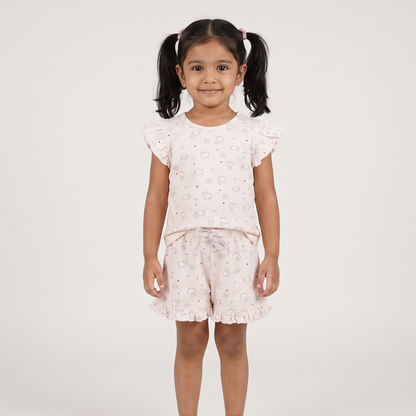 Pink Sheep Shorts Set