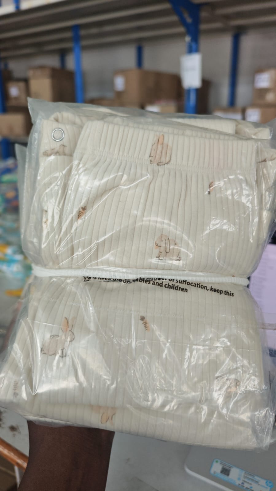 Beigie Rabbit Shorts Set