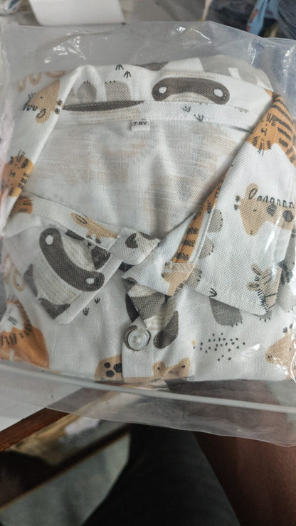 Animals Collar Shorts Set