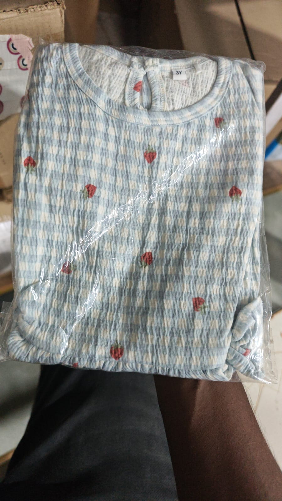 Blue Chequred Strawberry