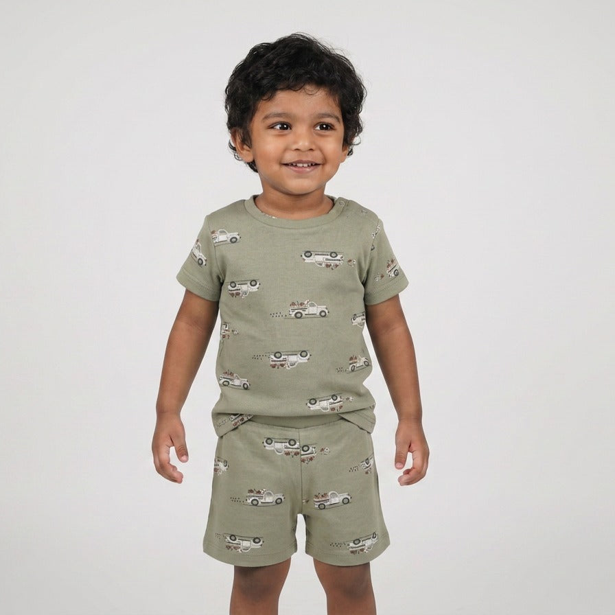 Vintage Car Shorts Set